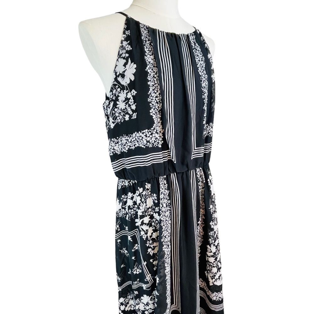JULIA JORDAN Black White Print‎ Maxi Dress Sz 16 New NWT Cruise Vacation Wedding - Picture 4 of 13